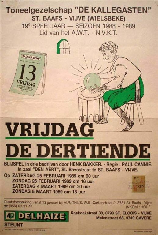 Affiche Vrijdag de dertiende