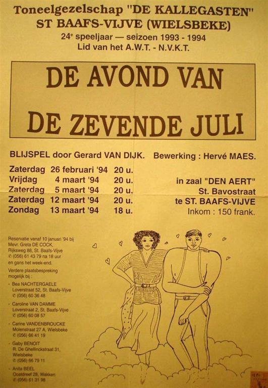 Affiche De avond van de 7e juli
