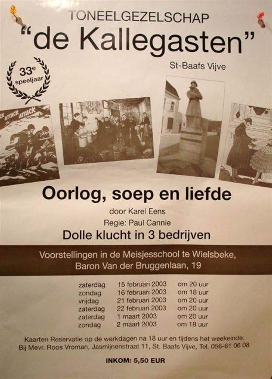 Affiche Oorlog, soep en liefde