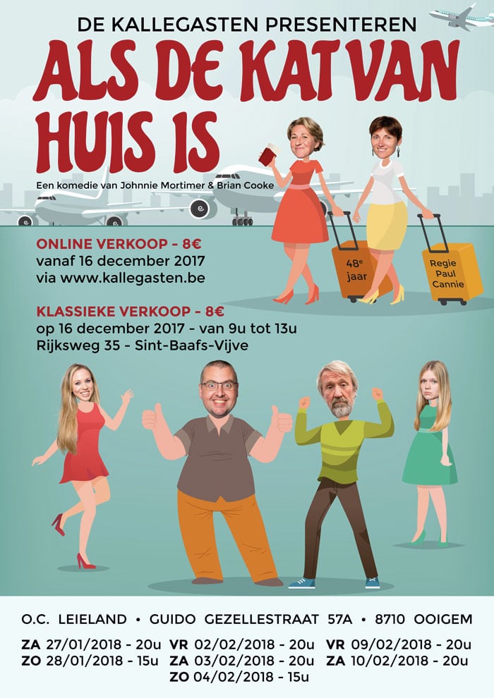 Affiche Als de kat van huis is